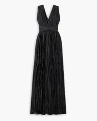 Ulla Johnson Mona cutout plissé-satin gown - Black Black