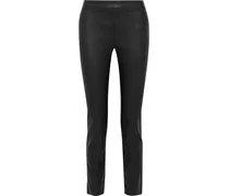 Claudia stretch-leather skinny pants - Black
