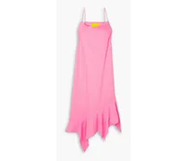 Ruffled Tencel™ midi slip dress - Pink
