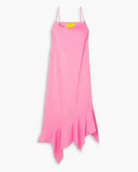 Marques ' Almeida Ruffled Tencel™ midi slip dress - Pink Pink