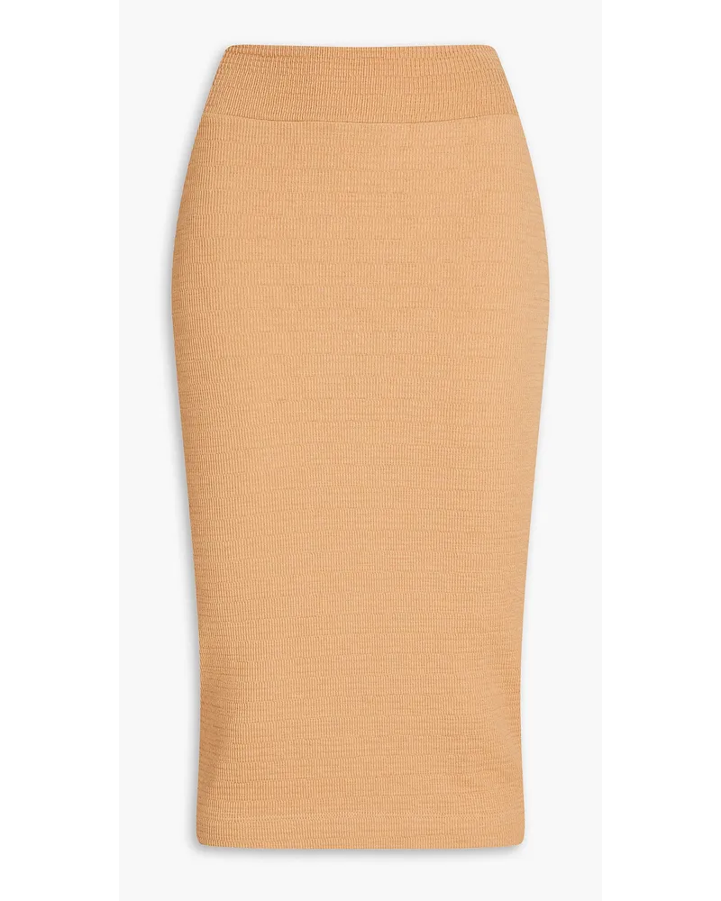 Enza Costa Ribbed cotton-blend skirt - Neutral Neutral