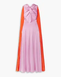 Roksanda Ilincic Amanita cape-effect twisted silk-satin gown - Pink Pink