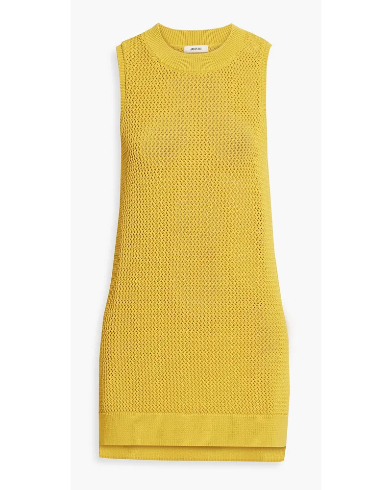 Jason Wu Pointelle-knit tunic - Yellow Yellow
