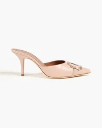 Malone Souliers Missy 70 embellished croc-effect leather mules - Pink Pink