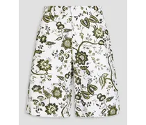 Miles floral-print linen shorts - Green