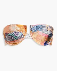 Zimmermann Paisley-print underwired bandeau bikini top - Orange Orange