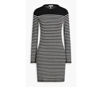 Striped knitted mini dress - Black