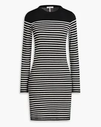 Rag & Bone Striped stretch-jersey mini dress - Black Black