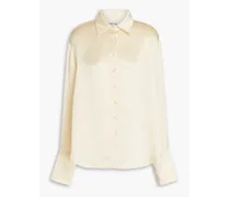 Hammered satin-crepe shirt - Neutral