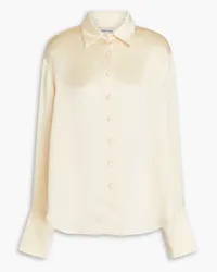 Anna Quan Hammered satin-crepe shirt - Neutral Neutral