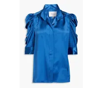 Gillian silk-satin shirt - Blue