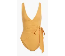 Wrap-effect swimsuit - Yellow
