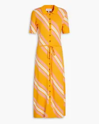 Derek Lam Aurelia striped cotton-blend midi shirt dress - Orange Orange