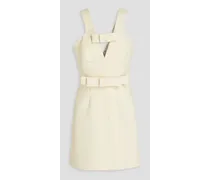 Wrap-effect crepe mini dress - White