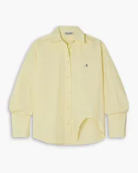 ATTICO Eliza embroidered cotton-poplin shirt - Yellow Yellow