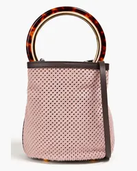 Marni Lazer-cut calf hair bucket bag - Pink Pink