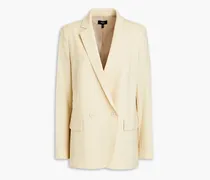 Double-breasted stretch-wool blazer - Neutral