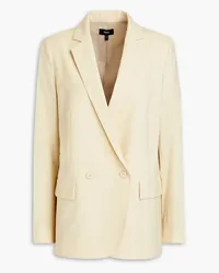 Theory Double-breasted stretch-wool blazer - Neutral Neutral