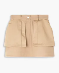 J.W.Anderson Layered cotton-blend twill mini skirt - Neutral Neutral