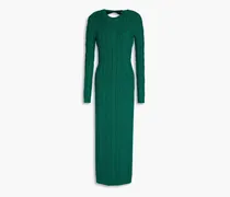 Eire open-back cable-knit midi dress - Green