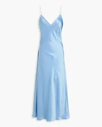 Victoria Beckham Silk-satin crepe midi slip dress - Blue Blue