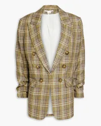 Veronica Beard Beacon checked linen blazer - Green Green