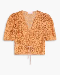 Sandro Broderie anglaise top - Orange Orange