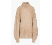 Bear ribbed-knit turtleneck sweater - Neutral