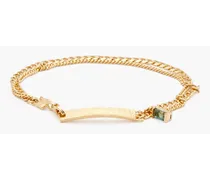 Gold-tone sterling silver quartz bracelet - Metallic