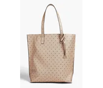 Printed leather tote - Neutral