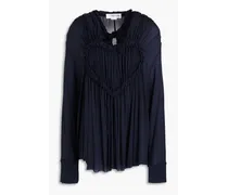 Ruffled cupro blouse - Blue