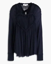 Victoria Beckham Ruffled cupro blouse - Blue Blue