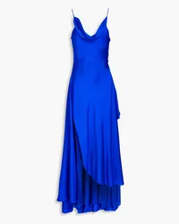 NICHOLAS Elsie draped chiffon and satin maxi dress - Blue Blue