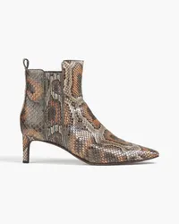 Brunello Cucinelli Snake-effect leather ankle boots - Animal print Animal