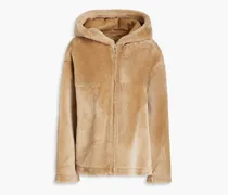 Shearling hooded jacket - Neutral