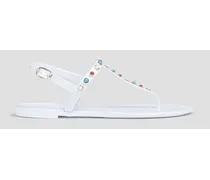 Embellished PVC slingback sandals - White