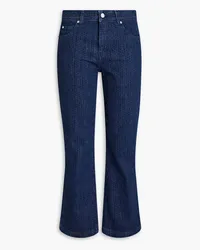 RED Valentino Cropped herringbone mid-rise bootcut jeans - Blue Blue