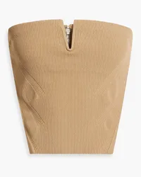 Dion Lee Strapless ribbed-knit top - Neutral Neutral