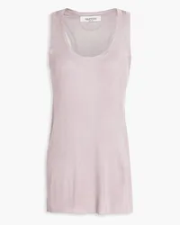 Valentino Garavani Ribbed silk tank - Purple Purple