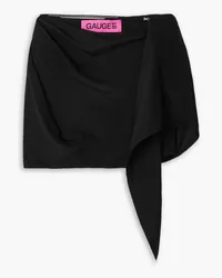 GAUGE81 Himeji draped silk-satin mini skirt - Black Black