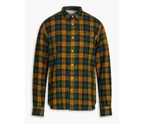 Lipp checked cotton and wool-blend flannel shirt - Green