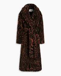 A.L.C. Anderson zebra-print faux shearling coat - Black Black