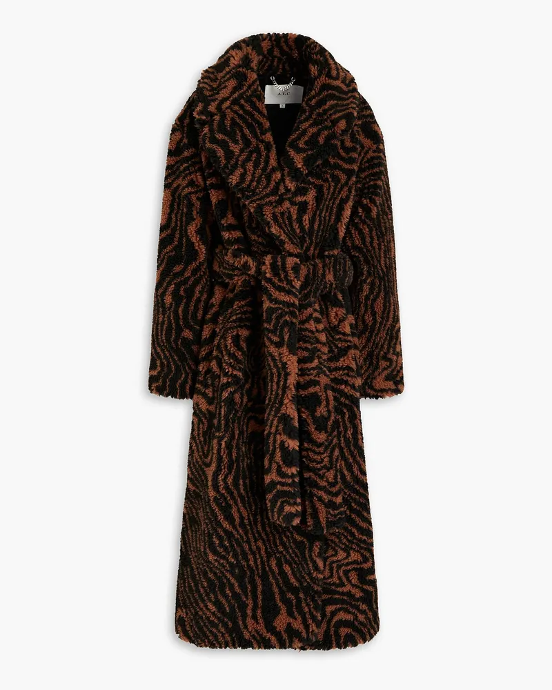 A.L.C. Anderson zebra-print faux shearling coat - Black Black