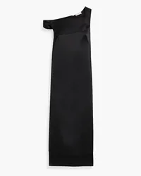 EMILIA WICKSTEAD Grier one-shoulder asymmetric satin maxi dress - Black Black