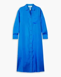 APIECE APART Viva silk-satin shirt dress - Blue Blue