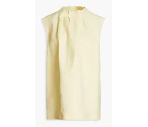 Pleated twill top - Yellow