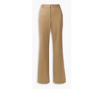 Corette wool-blend twill straight-leg pants - Neutral