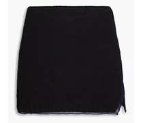 Bagnu cotton-blend bouclé mini wrap skirt - Black