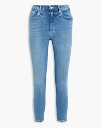 Frame Denim Le One cropped high-rise skinny jeans - Blue Blue