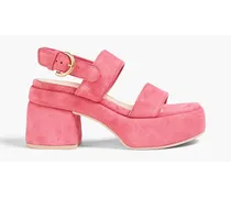 Suede platform slingback sandals - Pink